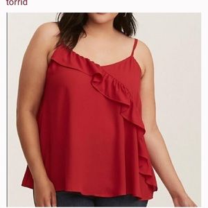 Torrid Spaghetti Strap Ruffle Tank Top